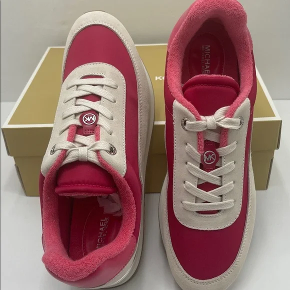 Michael Kors HATTIE TRAINER
NYLON
49T5HAFS3D Dark Raspberry Platform Sneakers - Picture 12 of 16